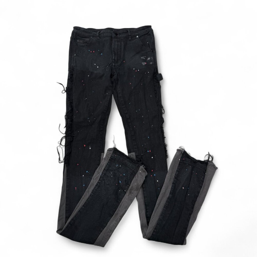 Rockstar Original Jeans Mens 32 RSM 12422 Serrano Black Super Stacked Black